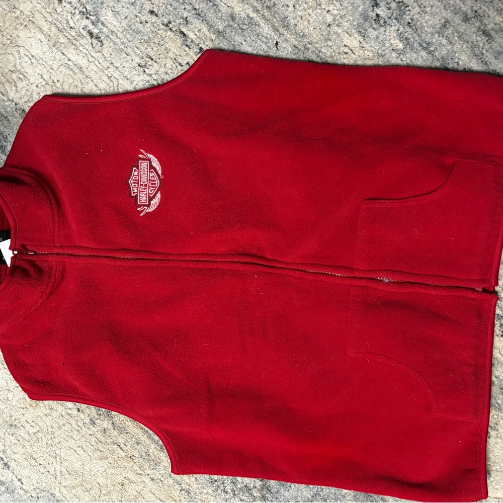 Harley-Davidson Red Kids Fleece Vest with Chest Logo